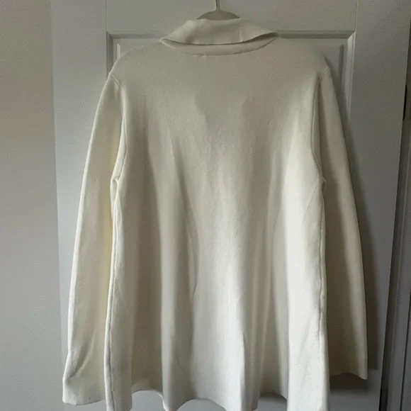 Soft Surroundings Elegant Creamy White Zip-Up Sweater. - Picture 7 of 8